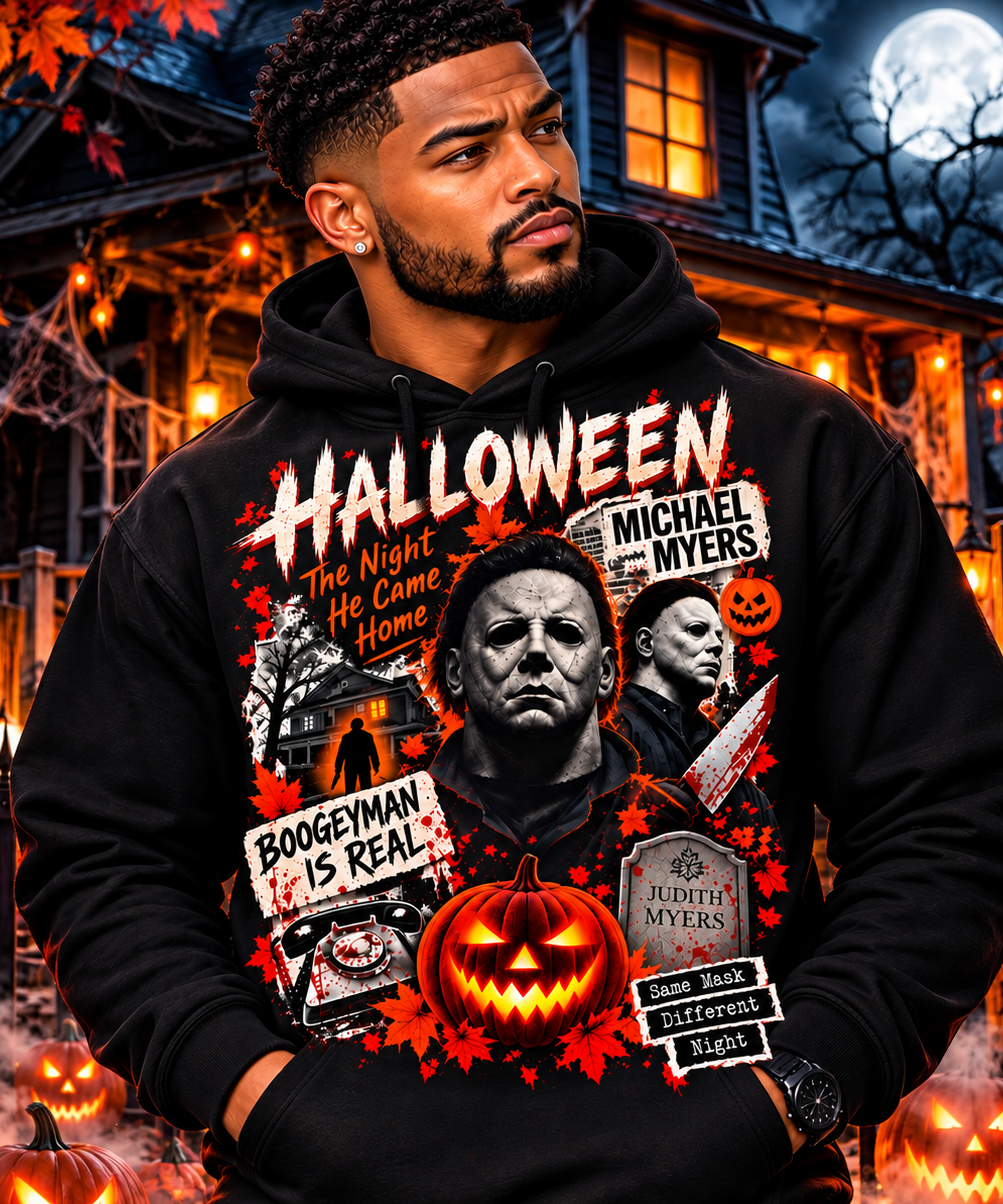 Halloween Boogeyman Graphic Hoodie – Horror Movie Inspired Pullover
