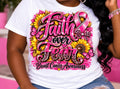 Faith over Fear Pink Sunflower tee