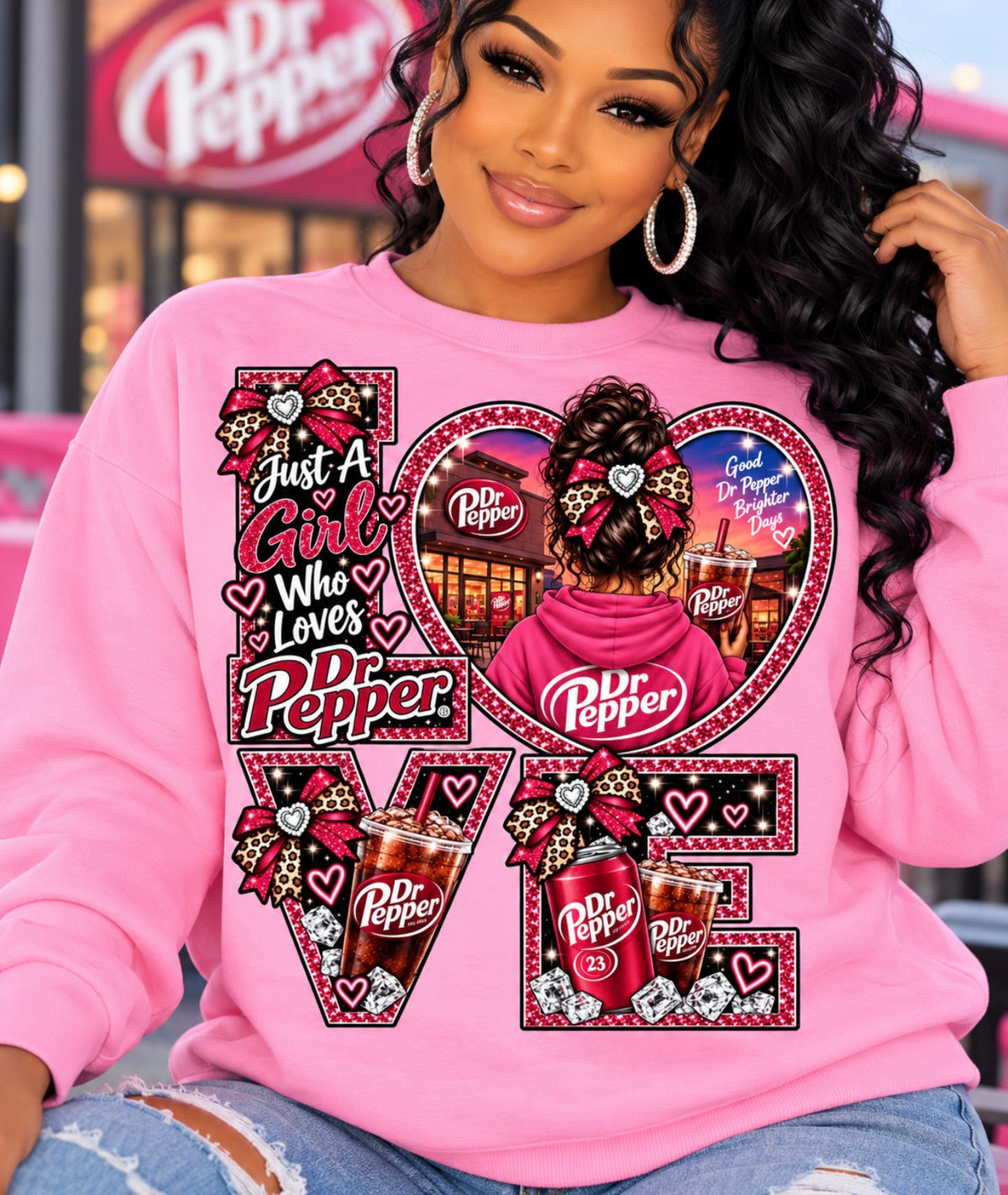Just a Girl Dr Pepper Sweatshirt Shirt