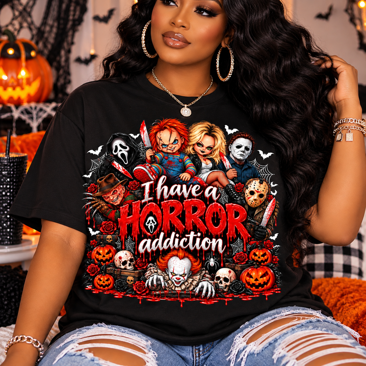 Spooky Horror Addiction tee