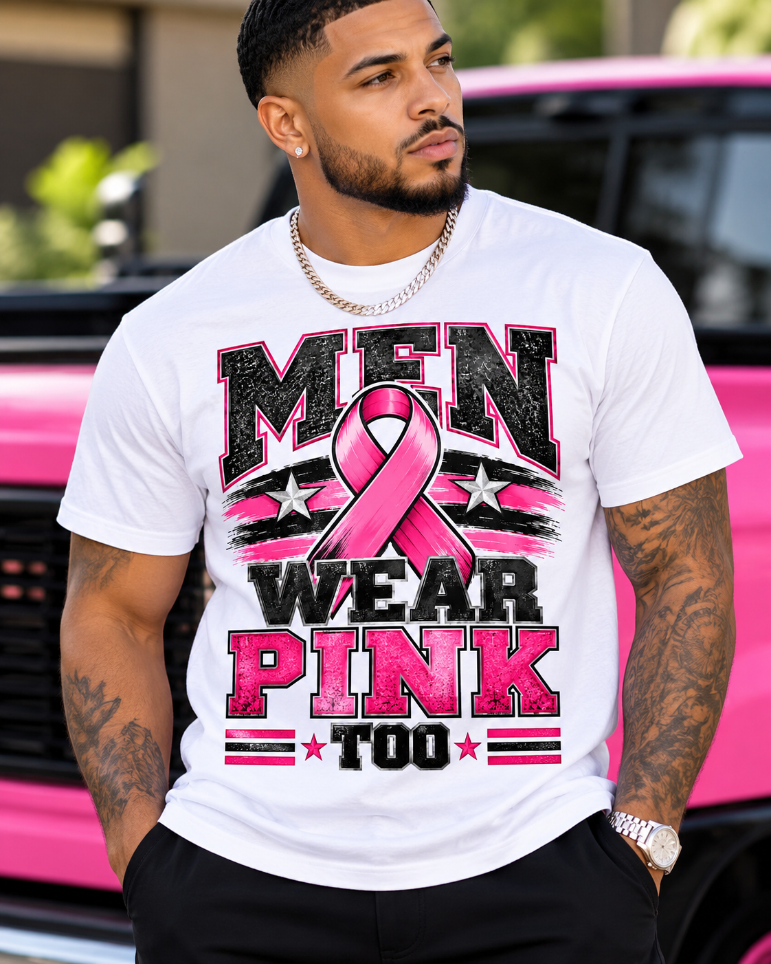 Men Wear Pink Too tee