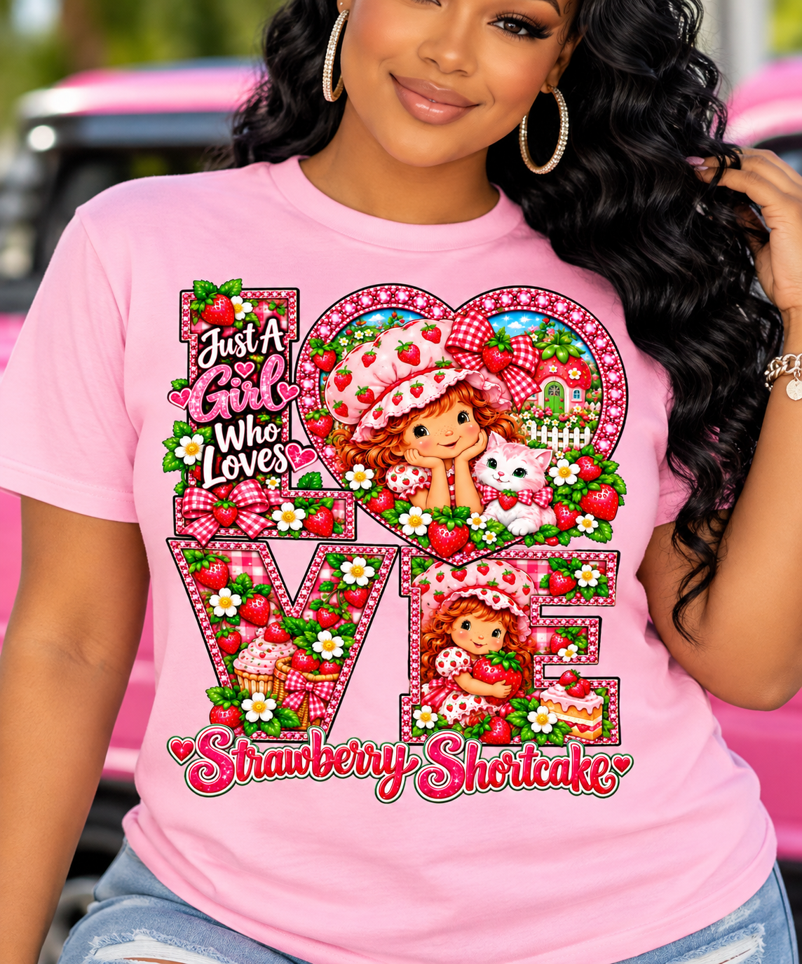Just A Girl Strawberry Shortcake tee